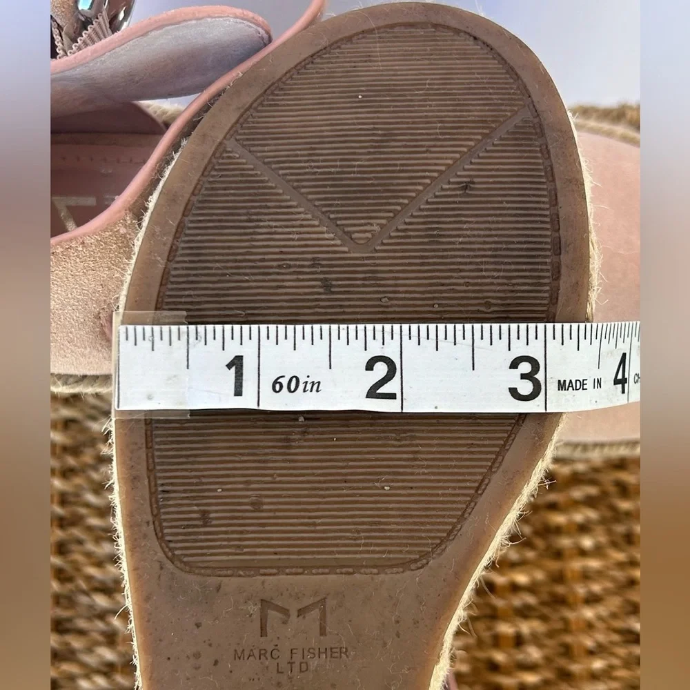 Marc Fisher Pink Suede Espadrille Wedge Sandals